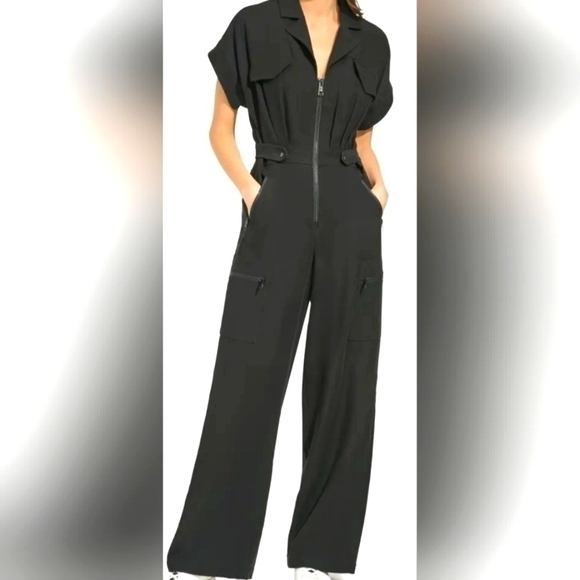 🆕DKNY Front Zip Twill Jumpsuit Size 2 NWT - Picture 3 of 7